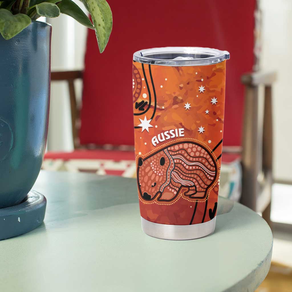 Australia Wombat Tumbler Cup Indigenous Art
