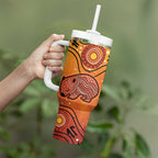 Australia Wombat Tumbler With Handle Indigenous Art