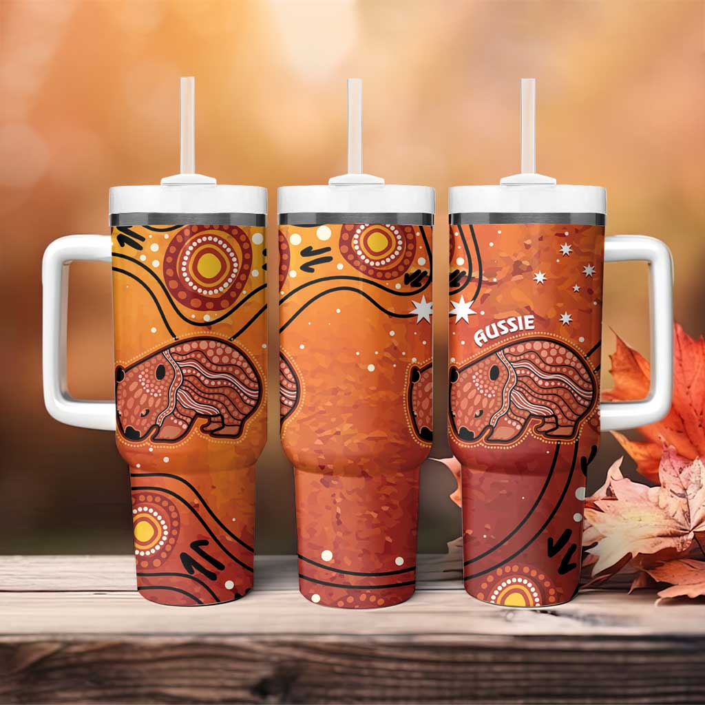 Australia Wombat Tumbler With Handle Indigenous Art