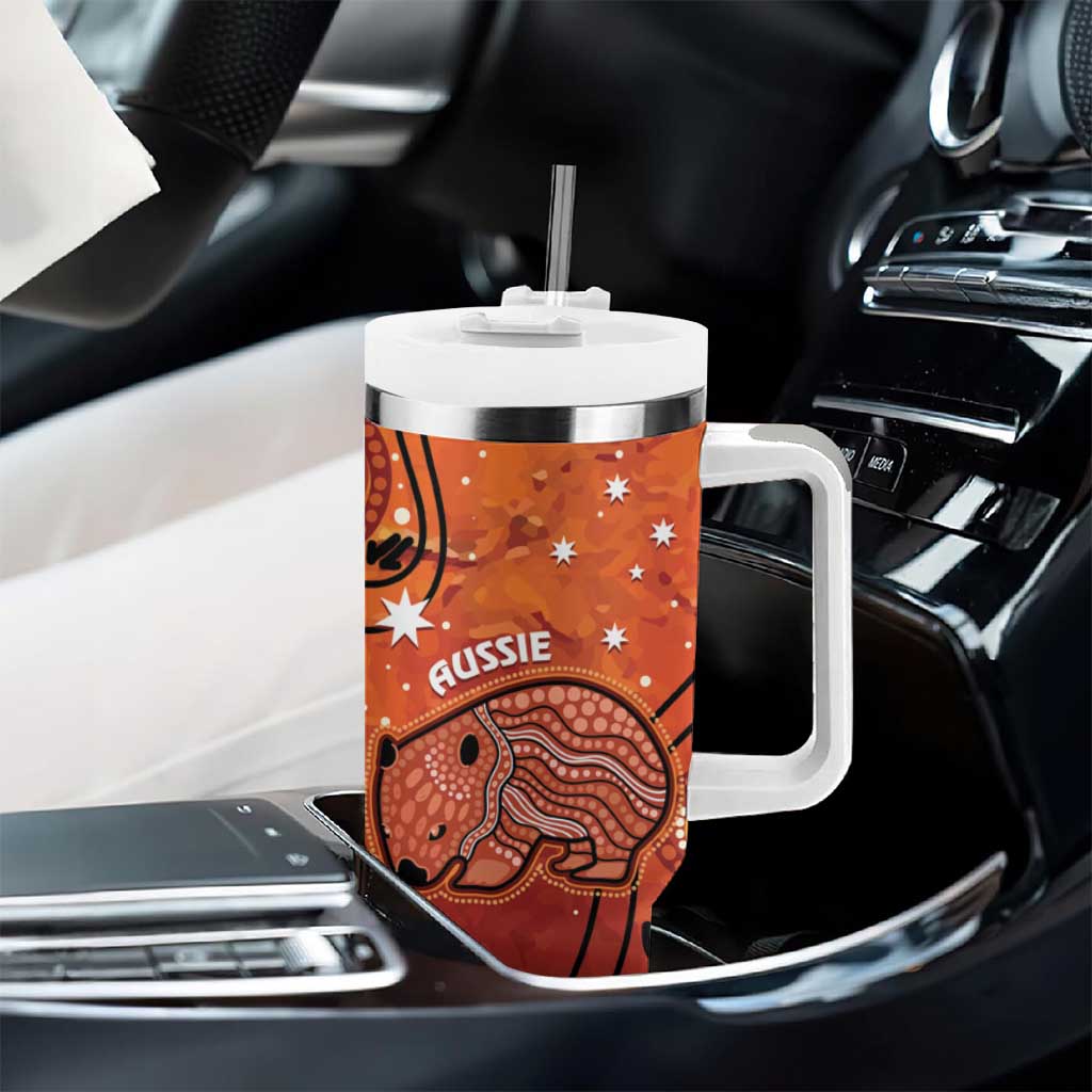 Australia Wombat Tumbler With Handle Indigenous Art
