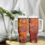Australia Wombat Tumbler With Handle Indigenous Art