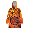 Australia Wombat Wearable Blanket Hoodie Indigenous Art