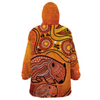 Australia Wombat Wearable Blanket Hoodie Indigenous Art