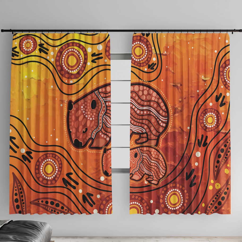 Australia Wombat Window Curtain Indigenous Art
