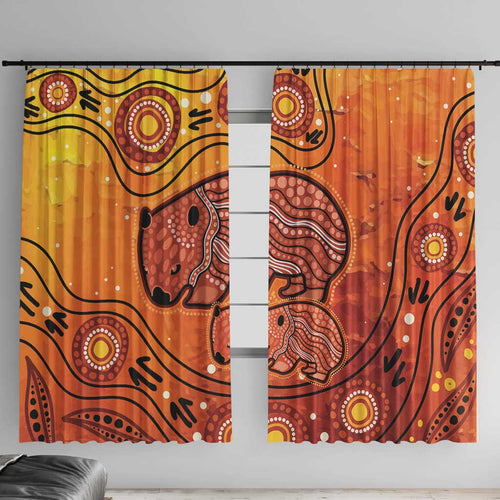 Australia Wombat Window Curtain Indigenous Art