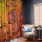 Australia Wombat Window Curtain Indigenous Art
