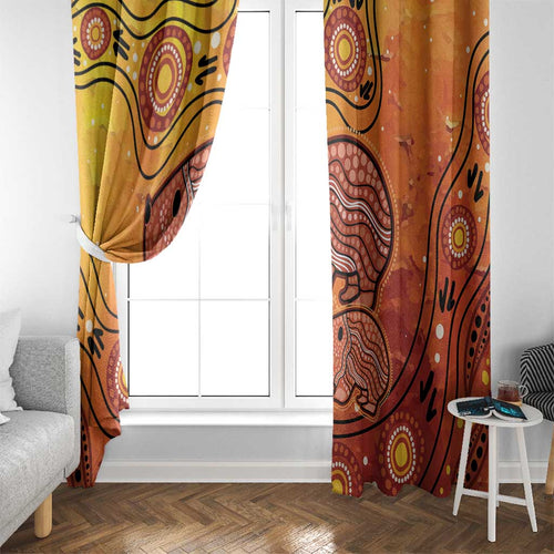 Australia Wombat Window Curtain Indigenous Art