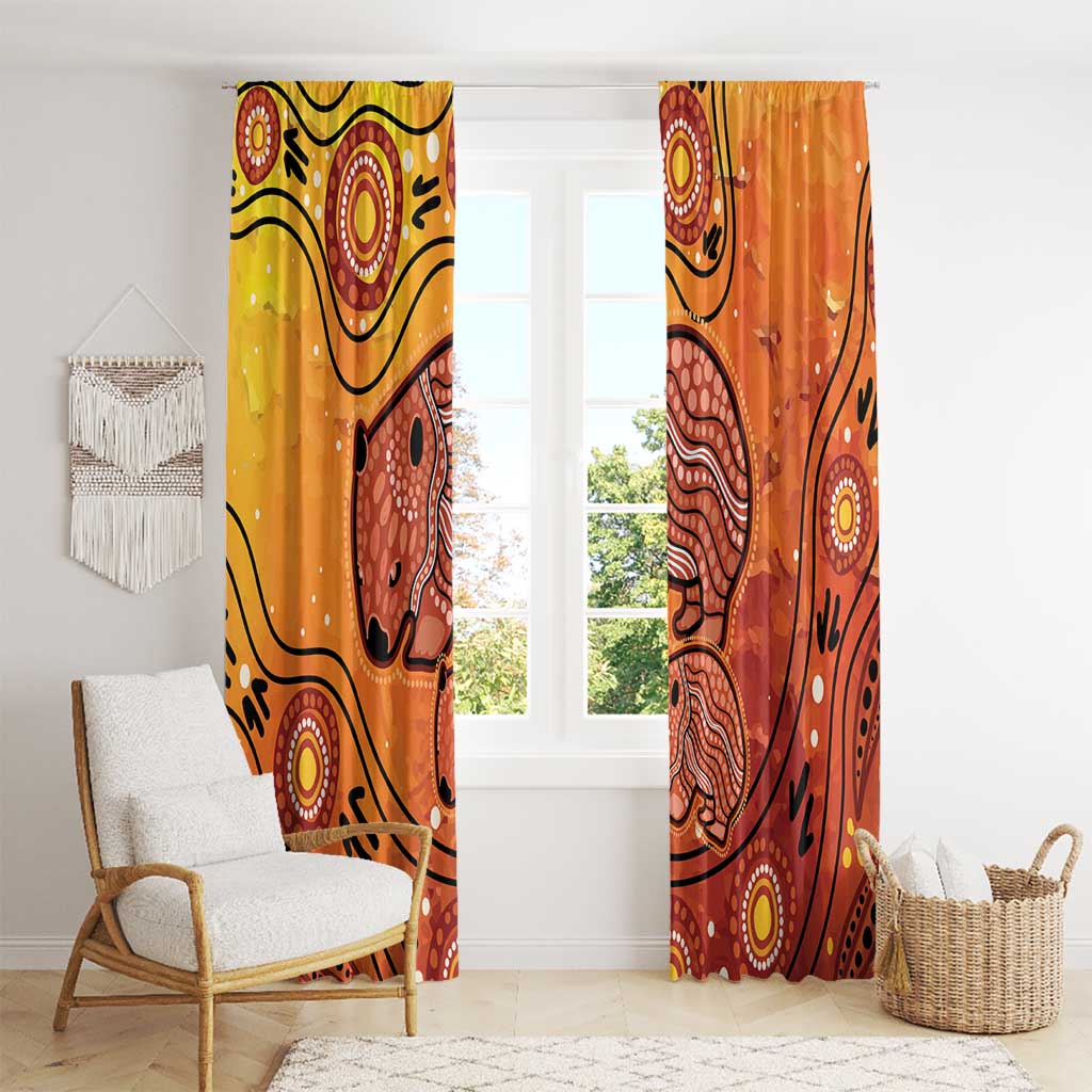 Australia Wombat Window Curtain Indigenous Art