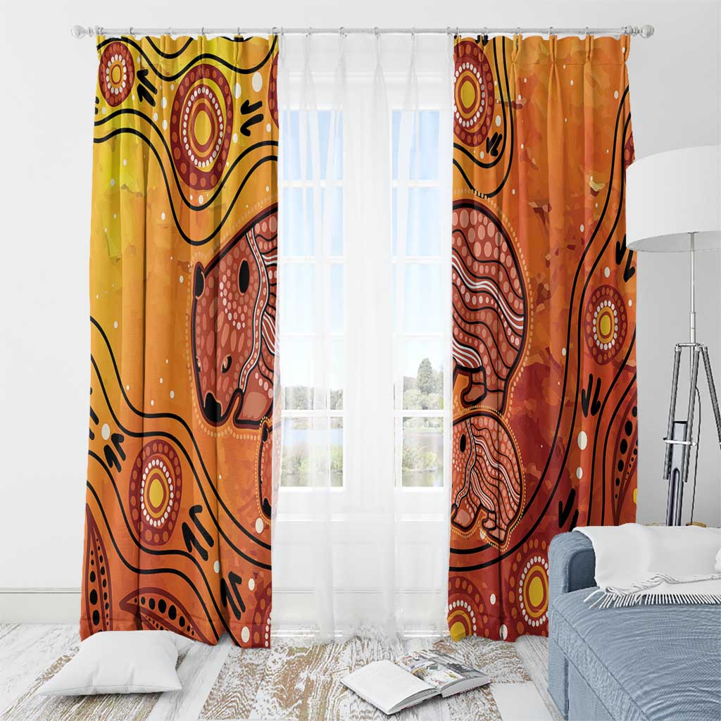 Australia Wombat Window Curtain Indigenous Art