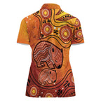 Australia Wombat Women Polo Shirt Indigenous Art