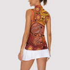 Australia Wombat Women Sleeveless Polo Shirt Indigenous Art