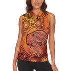 Australia Wombat Women Sleeveless Polo Shirt Indigenous Art