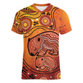Australia Wombat Women V-Neck T-Shirt Indigenous Art