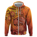 Australia Wombat Zip Hoodie Indigenous Art