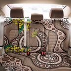 Australia Cute Quokka Back Car Seat Cover Indigenous Art With Golden Wattle
