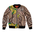 Australia Cute Quokka Bomber Jacket Indigenous Art With Golden Wattle