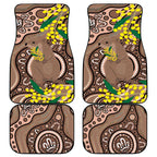 Australia Cute Quokka Car Mats Indigenous Art With Golden Wattle