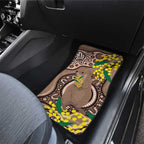 Australia Cute Quokka Car Mats Indigenous Art With Golden Wattle