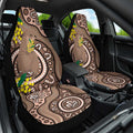 Australia Cute Quokka Car Seat Cover Indigenous Art With Golden Wattle