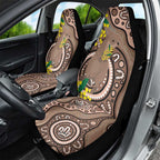 Australia Cute Quokka Car Seat Cover Indigenous Art With Golden Wattle