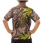 Australia Cute Quokka Family Matching Mermaid Dress and Hawaiian Shirt Indigenous Art With Golden Wattle