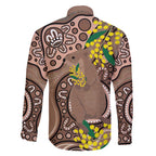 Australia Cute Quokka Family Matching Short Sleeve Bodycon Dress and Hawaiian Shirt Indigenous Art With Golden Wattle