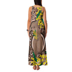 Australia Cute Quokka Family Matching Tank Maxi Dress and Hawaiian Shirt Indigenous Art With Golden Wattle