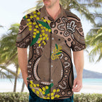 Australia Cute Quokka Hawaiian Shirt Indigenous Art With Golden Wattle