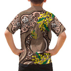 Australia Cute Quokka Hawaiian Shirt Indigenous Art With Golden Wattle