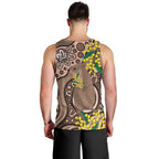 Australia Cute Quokka Men Tank Top Indigenous Art With Golden Wattle