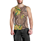 Australia Cute Quokka Men Tank Top Indigenous Art With Golden Wattle