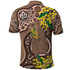 Australia Cute Quokka Polo Shirt Indigenous Art With Golden Wattle