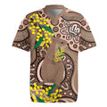 Australia Cute Quokka Rugby Jersey Indigenous Art With Golden Wattle