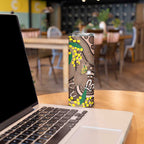 Australia Cute Quokka Skinny Tumbler Indigenous Art With Golden Wattle
