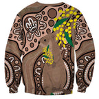 Australia Cute Quokka Sweatshirt Indigenous Art With Golden Wattle