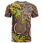 Australia Cute Quokka T Shirt Indigenous Art With Golden Wattle