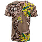 Australia Cute Quokka T Shirt Indigenous Art With Golden Wattle