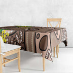 Australia Cute Quokka Tablecloth Indigenous Art With Golden Wattle