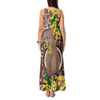 Australia Cute Quokka Tank Maxi Dress Indigenous Art With Golden Wattle