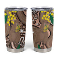 Australia Cute Quokka Tumbler Cup Indigenous Art With Golden Wattle