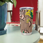Australia Cute Quokka Tumbler Cup Indigenous Art With Golden Wattle