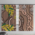 Australia Cute Quokka Window Curtain Indigenous Art With Golden Wattle