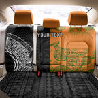 Custom Fiji And Australia Rugby Back Car Seat Cover Fijian Tapa Pattern With Aussie Aboriginal Art