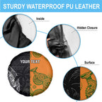 Custom Fiji And Australia Rugby Spare Tire Cover Fijian Tapa Pattern With Aussie Aboriginal Art