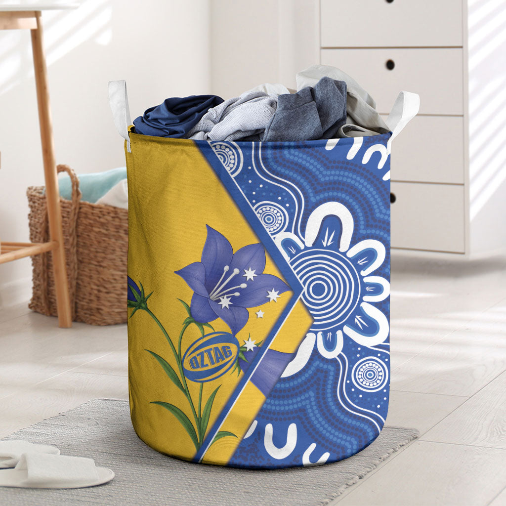 Australian Capital Territory Oztag Laundry Basket ACT Royal Bluebell Indigenous Art