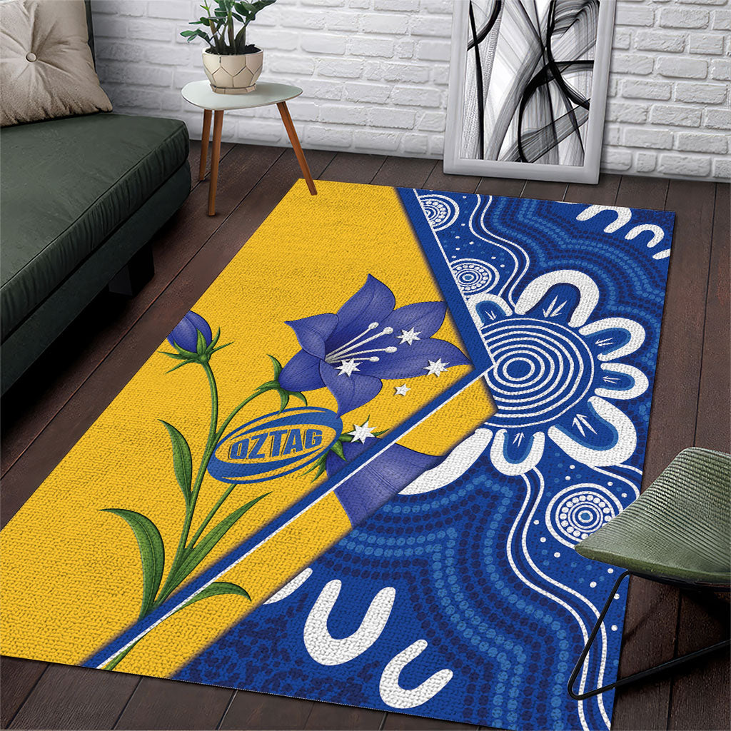Australian Capital Territory Oztag Area Rug ACT Royal Bluebell Indigenous Art