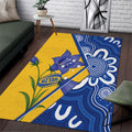Australian Capital Territory Oztag Area Rug ACT Royal Bluebell Indigenous Art