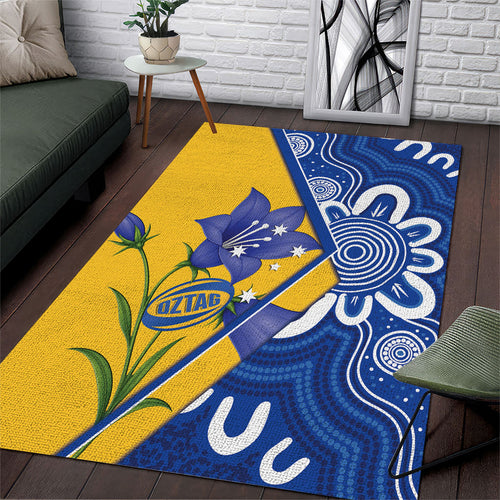 Australian Capital Territory Oztag Area Rug ACT Royal Bluebell Indigenous Art