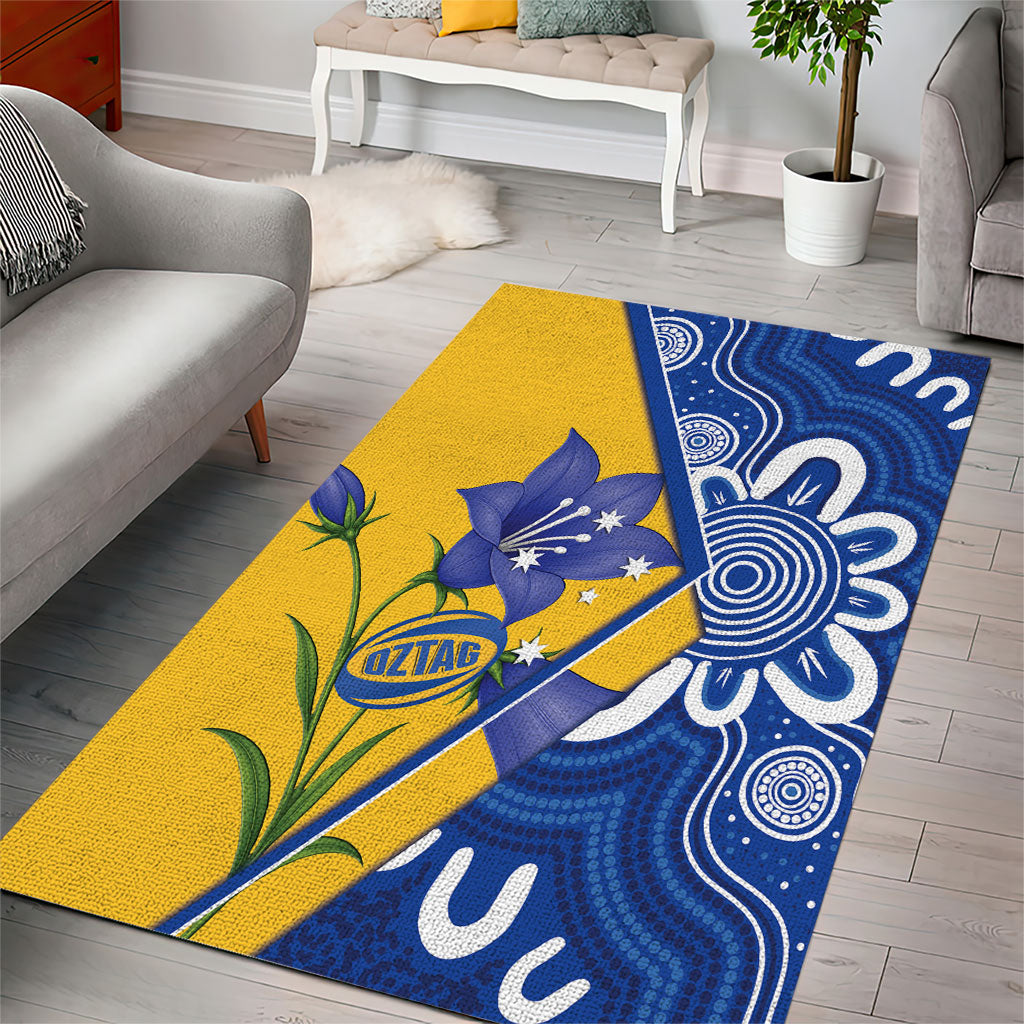 Australian Capital Territory Oztag Area Rug ACT Royal Bluebell Indigenous Art