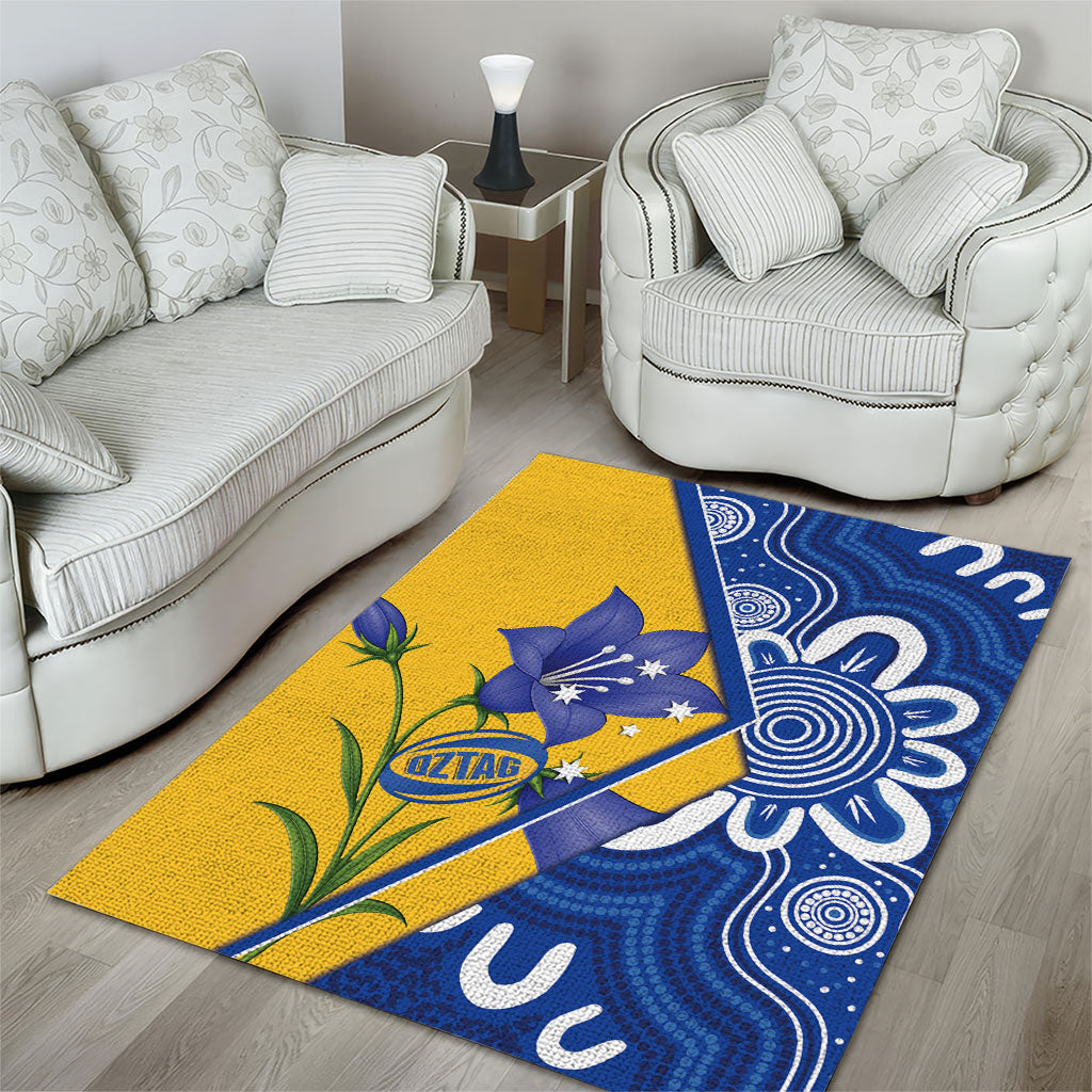 Australian Capital Territory Oztag Area Rug ACT Royal Bluebell Indigenous Art